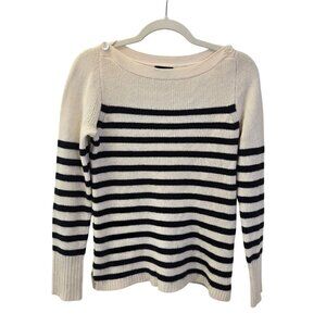 J. Crew 100% Italian Cashmere Striped Boatneck Sweater Size XS